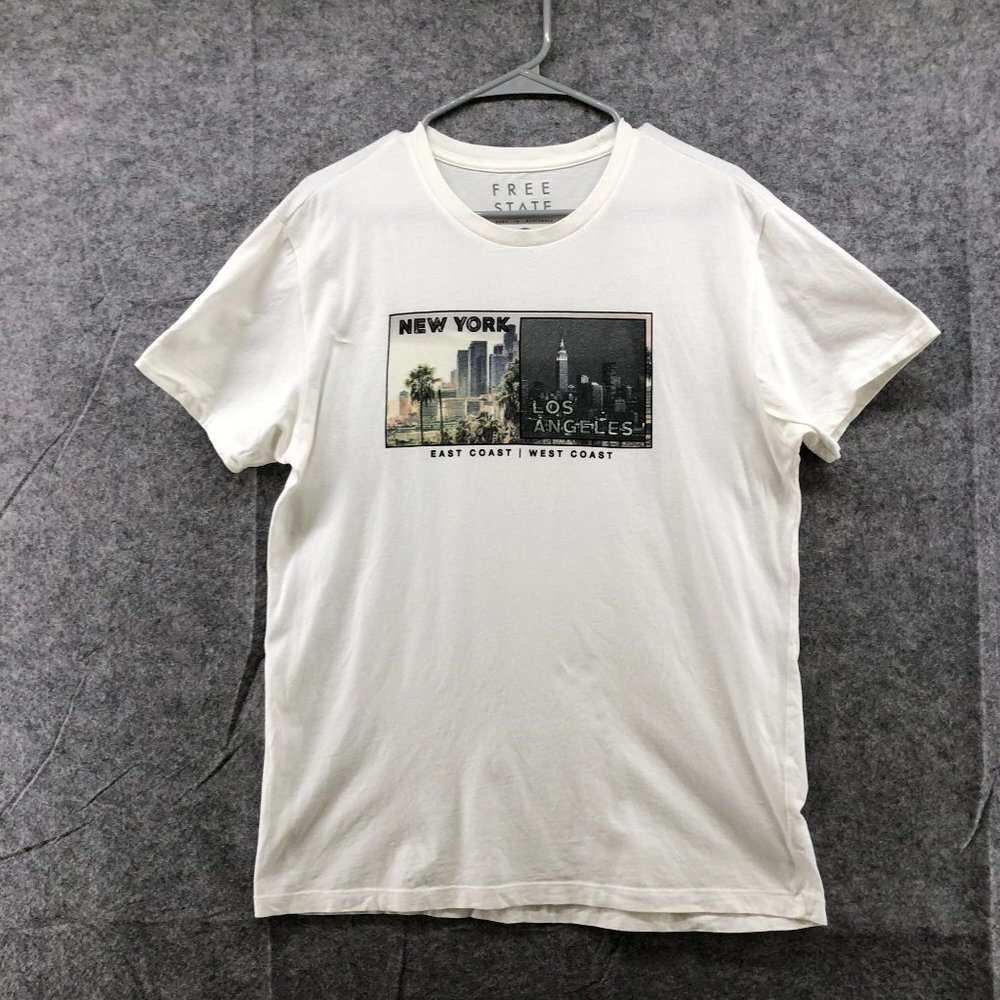 Free State Mens East Coast‎ West Coast NY LA Graphic Tee T Shirt Size Medium M
